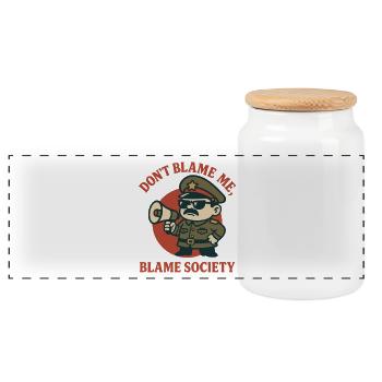 Dont Blame Me Sheriff - Panoramic Cookie Jar with Wooden Lid - white - Front