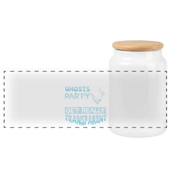 Geisterjäger Halloween Englisch Spruch - Panorama Keksdose mit Holzdeckel - Weiß - Vorne