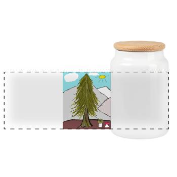 Champignons du grand arbre dans la vallée du soleil - Boîte à biscuits avec couvercle en bois - blanc - Devant