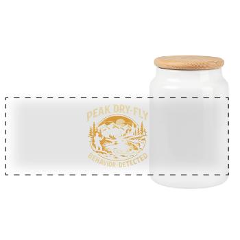 Comportement maximal de pêche à la mouche | Bergbach - Boîte à biscuits avec couvercle en bois - blanc - Devant