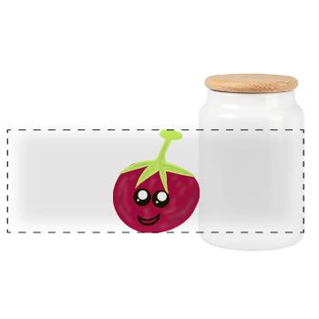 Tomatoes Tomatoes Vegetables Kawaii Hobby Gardener - Panoramic Cookie Jar with Wooden Lid - white - Front