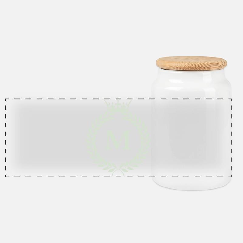 M_wappen- - Panoramic Cookie Jar with Wooden Lid - white