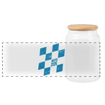 Champion 2026 Rauten Bayern - Boîte à biscuits avec couvercle en bois - blanc - Devant