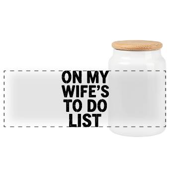 On my wife's to-do list: Design - Panoramic Cookie Jar with Wooden Lid - white - Front