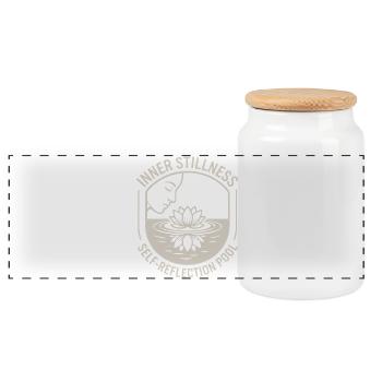 Immobilité intérieure du lotus, pleine conscience, fleur de lotus - Boîte à biscuits avec couvercle en bois - blanc - Devant