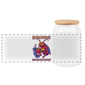 Entomology Fries Bug Tee - Panorama Keksdose mit Holzdeckel - Weiß - Vorne