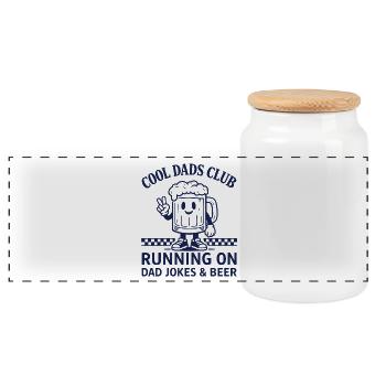 Running on Dad Jokes and Beer Shirt - Panorama Keksdose mit Holzdeckel - Weiß - Vorne