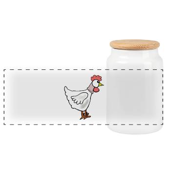 Poule dessinée Poules Dessinées Poules Félulettes Pâques - Boîte à biscuits avec couvercle en bois - blanc - Devant