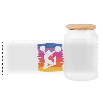 Cheerleader Cheer Mom Cheerleading - Panoramic Cookie Jar with Wooden Lid - white - Front