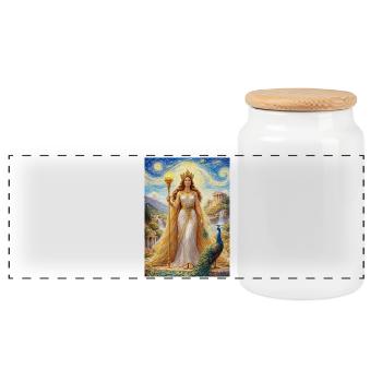 Hera Starry Night - Panoramic Cookie Jar with Wooden Lid - white - Front