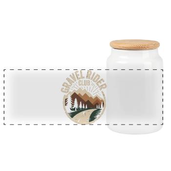 Mountain Bike Gravel Club Outdoor Shirt - Panoramic Cookie Jar with Wooden Lid - white - Front