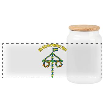 Litha Pagan: Sommersonnenwende, Mittsommer, Mittsommer, Mittsommer. - Panorama Keksdose mit Holzdeckel - Weiß - Vorne