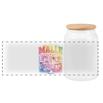 Malle 26 Jersey Mallorca Multicoloured - Panoramic Cookie Jar with Wooden Lid - white - Front
