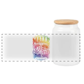Amorti Malle 26 2026 - Boîte à biscuits avec couvercle en bois - blanc - Devant
