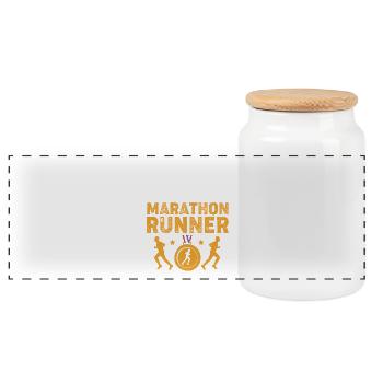 Marathonläufer Halbmarathon Marathon - Panorama Keksdose mit Holzdeckel - Weiß - Vorne