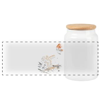 Astronomy Astronomer - Panoramic Cookie Jar with Wooden Lid - white - Front