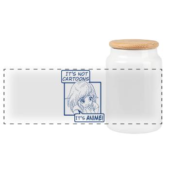 It's not Cartoons, It's Anime  - Panorama Keksdose mit Holzdeckel - Weiß - Vorne