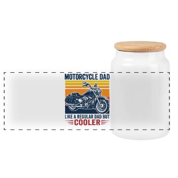 Motorcycle Dad Shirt Cooler Dad Biker Geschenk - Panorama Keksdose mit Holzdeckel - Weiß - Vorne