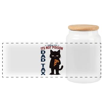 T-shirt Dad Tax Cadeau de pizza drôle pour chat - Boîte à biscuits avec couvercle en bois - blanc - Devant