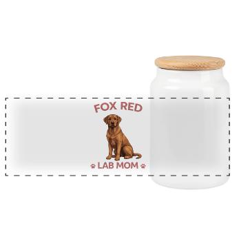 Cadeau d’amour de la maman de la maman de labrador rouge renard - Boîte à biscuits avec couvercle en bois - blanc - Devant
