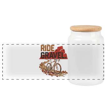Vélo de gravier Aventure tout-terrain - Boîte à biscuits avec couvercle en bois - blanc - Devant
