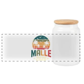 Malle 2026 - Panoramic Cookie Jar with Wooden Lid - white - Front