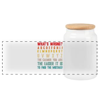 What's Wrong Funny teacher classroom - Panoramic Cookie Jar with Wooden Lid - white - Front