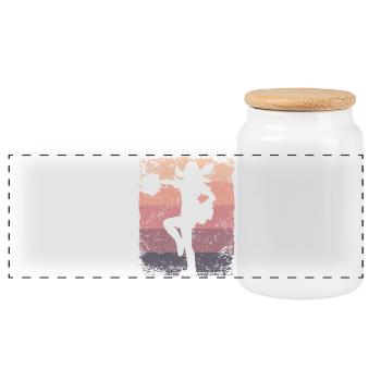 Cheerleader Cheer Mom Cheerleading - Panoramic Cookie Jar with Wooden Lid - white - Front