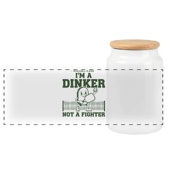 Joueur de pickleball Dinker drôle Pas un combattant Amour - Boîte à biscuits avec couvercle en bois - blanc - Devant