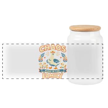 Chaos des oies - Boîte à biscuits avec couvercle en bois - blanc - Devant