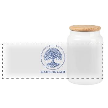 Arbre du repos et racines - Boîte à biscuits avec couvercle en bois - blanc - Devant
