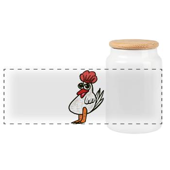Dessin animé poulets poulets - Boîte à biscuits avec couvercle en bois - blanc - Devant