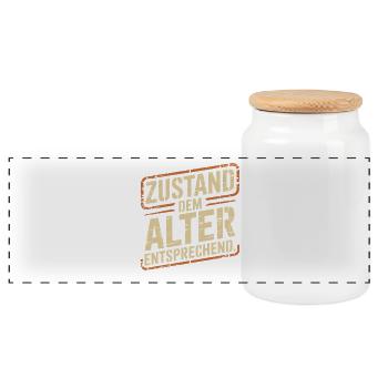 Zustand Dem Alter Entsprechend Oldtimer Geburtstag - Panorama Keksdose mit Holzdeckel - Weiß - Vorne