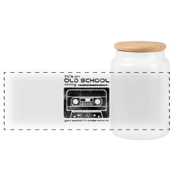 Old School Tape Trick - Panorama Keksdose mit Holzdeckel - Weiß - Vorne
