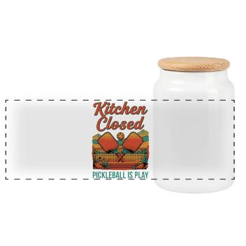 Pickleball Kitchen fermé Le pickleball est un jeu drôle - Boîte à biscuits avec couvercle en bois - blanc - Devant
