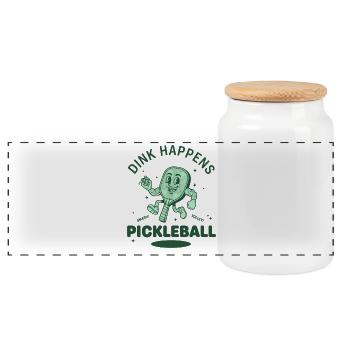 Joueur drôle de pickleball Les amateurs de pickleball jouent - Boîte à biscuits avec couvercle en bois - blanc - Devant