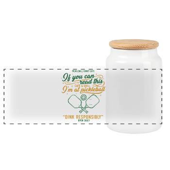 Joueur de pickleball Si tu peux lire ceci Je suis à - Boîte à biscuits avec couvercle en bois - blanc - Devant