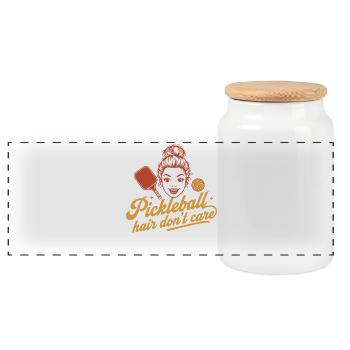 Pickleball Hair S’en Fiche, Joueur Drôle Amour - Boîte à biscuits avec couvercle en bois - blanc - Devant
