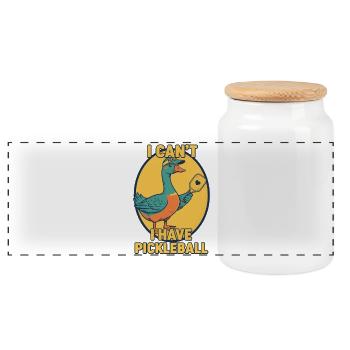 Pickleball, je ne peux pas, j’ai du pickleball, joueur drôle. - Boîte à biscuits avec couvercle en bois - blanc - Devant