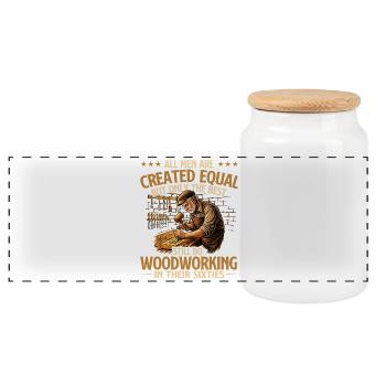 Best Woodworkers In Their Sixties Humor - Panoramic Cookie Jar with Wooden Lid - white - Front