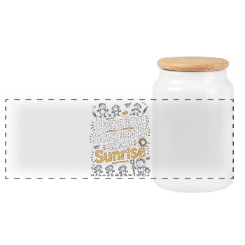 Homeroom Teacher Herding Students Since Educator - Panoramic Cookie Jar with Wooden Lid - white - Front