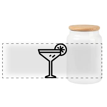 cocktail - Boîte à biscuits avec couvercle en bois - blanc - Devant