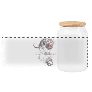Rugissement de la Loutre d’Eau - Boîte à biscuits avec couvercle en bois - blanc - Devant