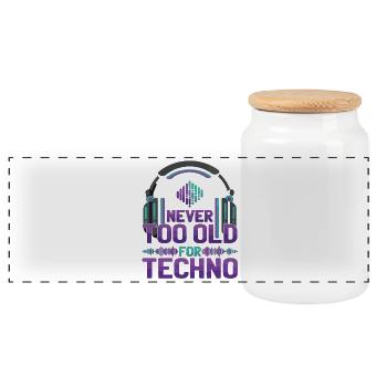 DJ de musique techno jamais trop vieux - Boîte à biscuits avec couvercle en bois - blanc - Devant