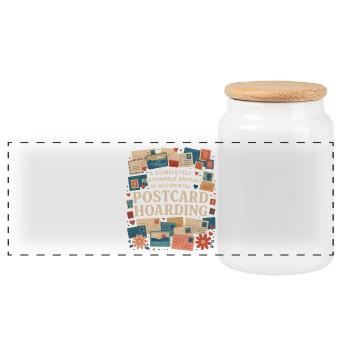 Cartes d’accumulation | Humour post-crossing - Boîte à biscuits avec couvercle en bois - blanc - Devant