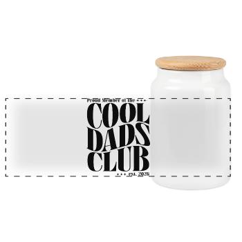 Club des papas cool - Cadeau pour futurs papas 2026 - Boîte à biscuits avec couvercle en bois - blanc - Devant