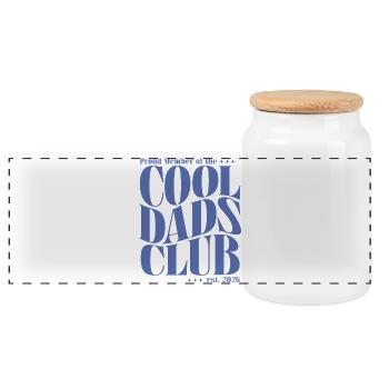 Club des papas cool - Cadeau pour futurs papas 2026 - Boîte à biscuits avec couvercle en bois - blanc - Devant