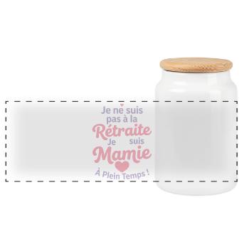 Mamie en Plein Temps - Boîte à biscuits avec couvercle en bois - blanc - Devant