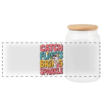 Prendre les vols Apporte des vacances Sparkle Unicorn Summer - Boîte à biscuits avec couvercle en bois - blanc - Devant