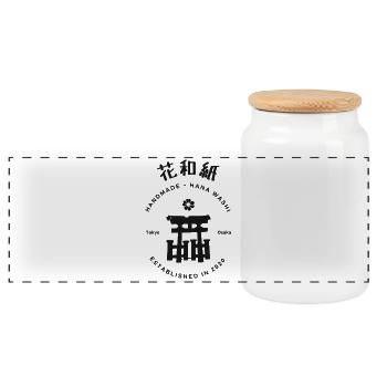 Washi Torii – Handgemachte Tokyo-Osaka - Panorama Keksdose mit Holzdeckel - Weiß - Vorne